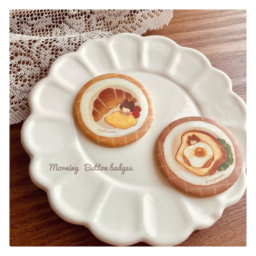 朝ごはん缶バッジ