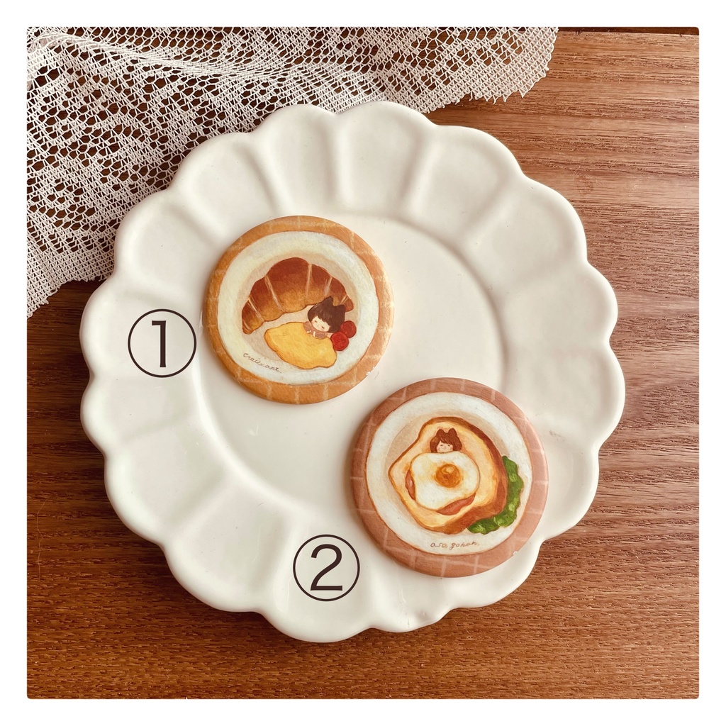 朝ごはん缶バッジ