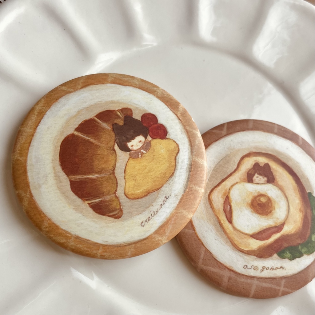 朝ごはん缶バッジ