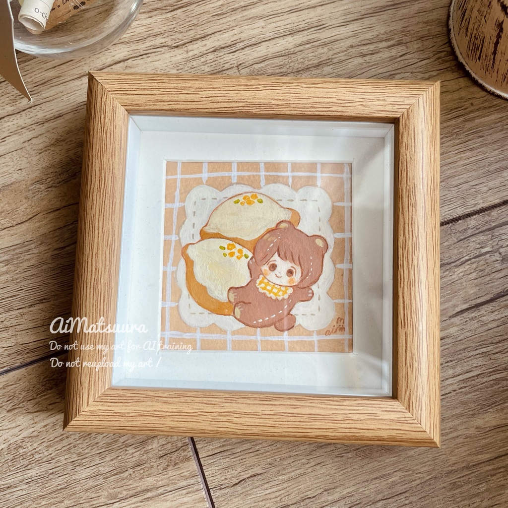 アクリル原画「くまちゃんとレモンケーキ」