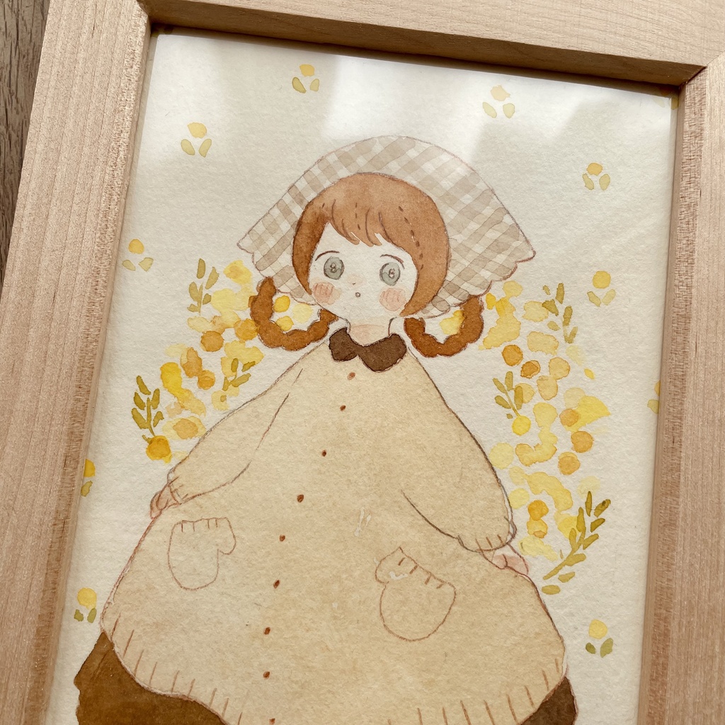 少し大きめドローイング原画「ふんわりワンピース」