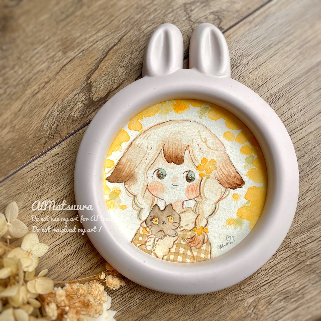 アニマルフレーム入りドローイング原画