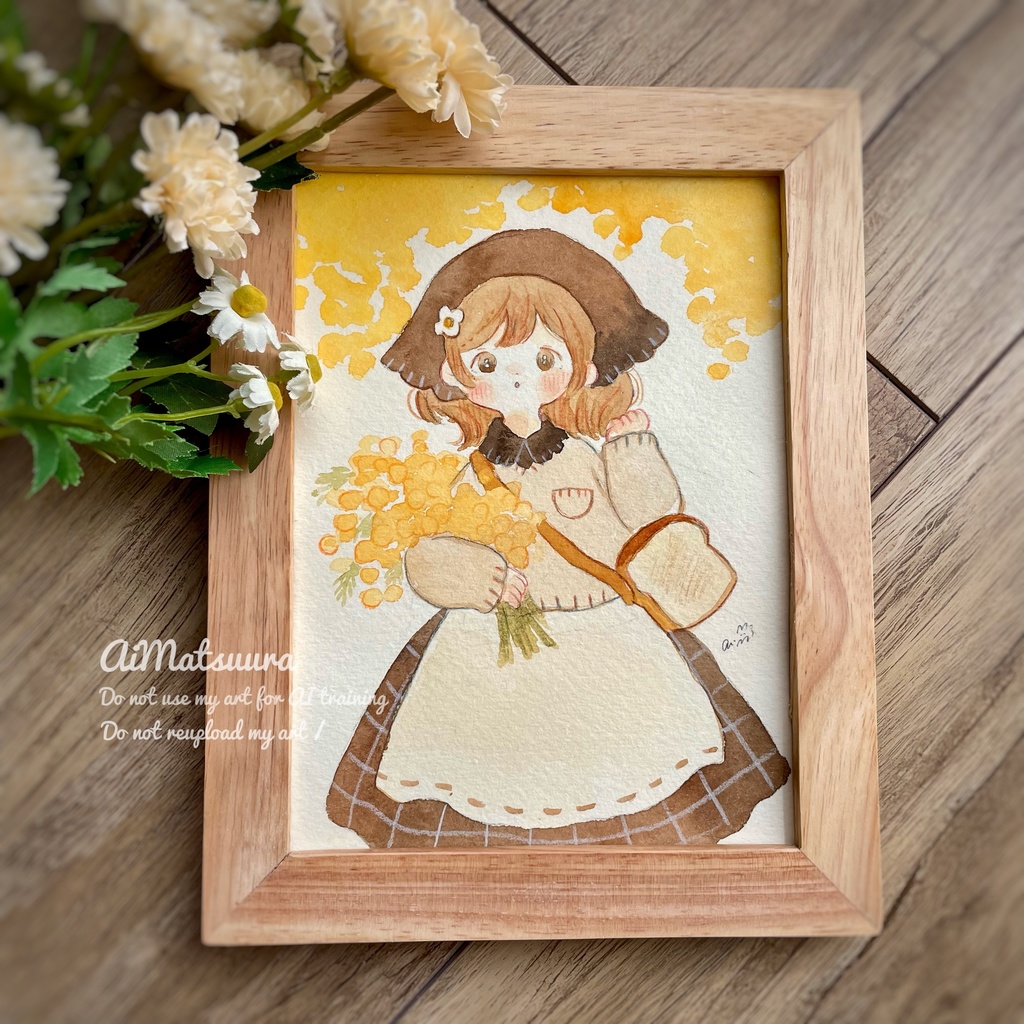 ドローイング原画（大）「春のお買い物」