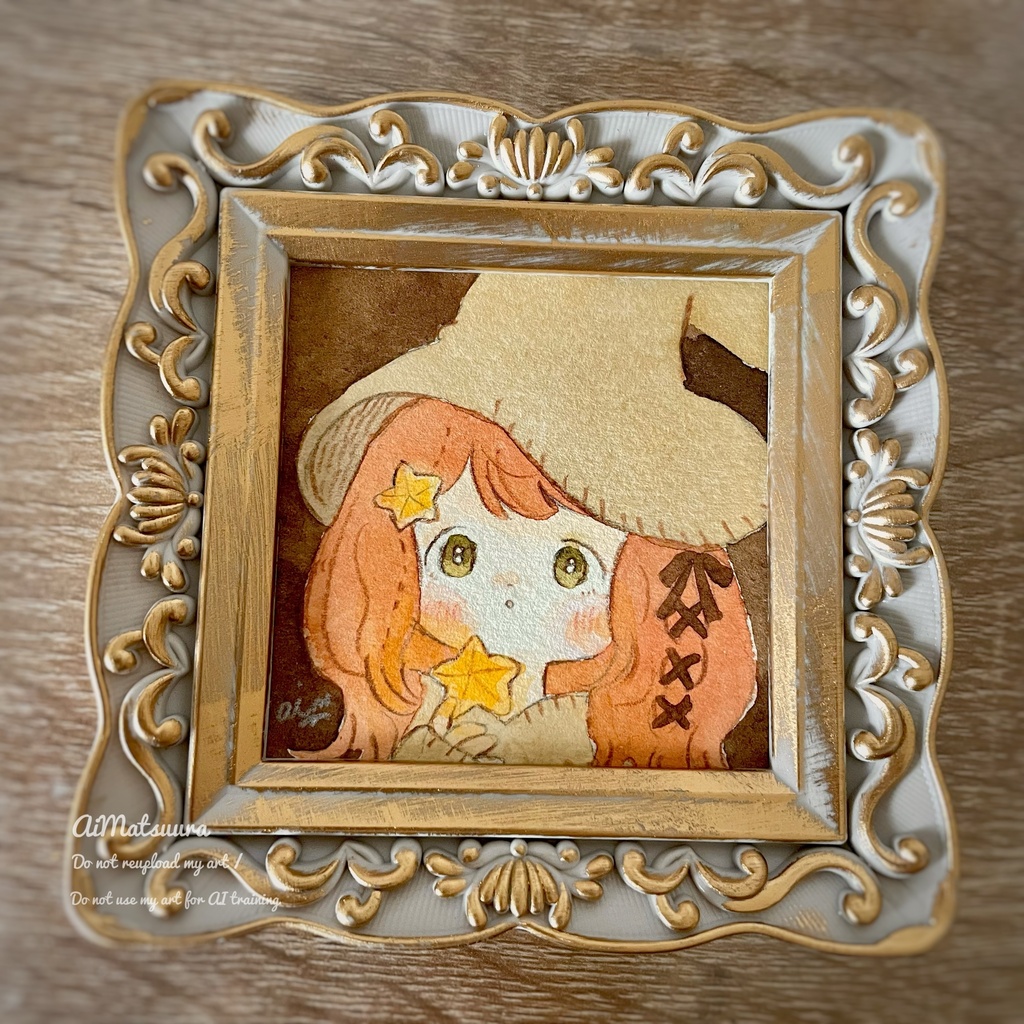水彩ドローイング原画 星と月シリーズ
