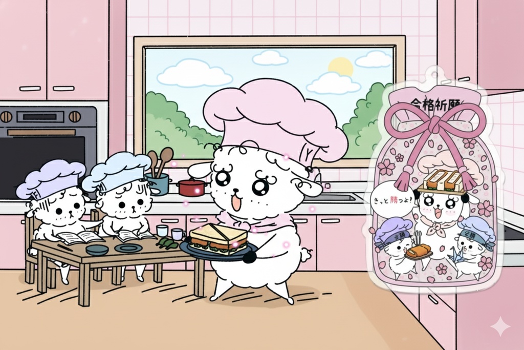 【合格祈願】勝利を呼ぶ!魔法のカツサンドお守りキーホルダー