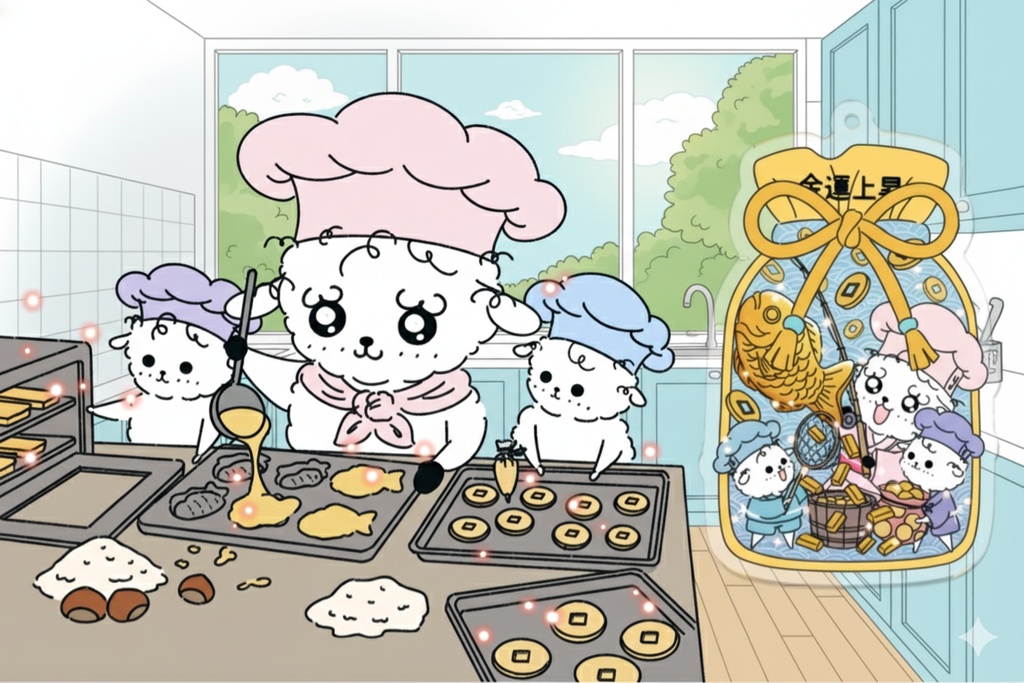 【金運上昇】大漁!黄金たい焼き&フィナンシェお守りキーホルダー