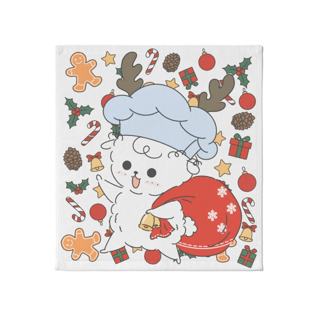 【Christmas】皆さんと過ごしたくて！ヤンヤンと仲間たちの癒しハンドタオル (37×40cm)_メロウ