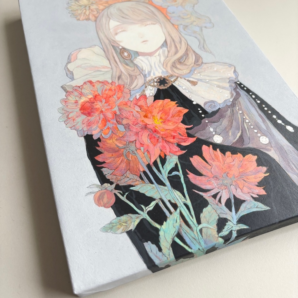 原画「花映し -Dahlia-」