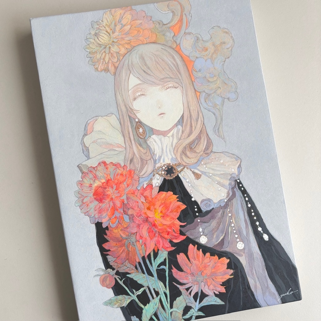 原画「花映し -Dahlia-」