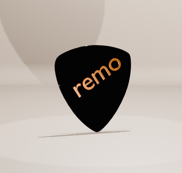 3Dモデル・ギタリストが作ったピック [メタリックブラック]