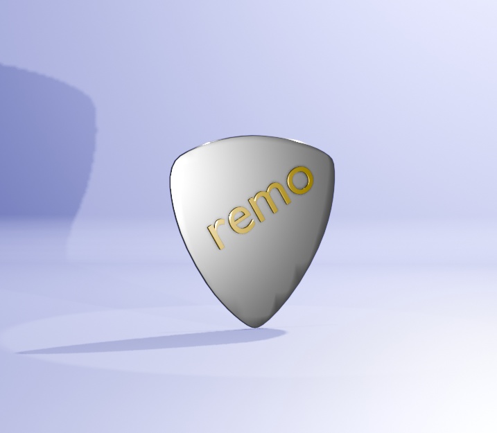 3Dモデル・ギタリストが作ったピック [メタリックシルバー]