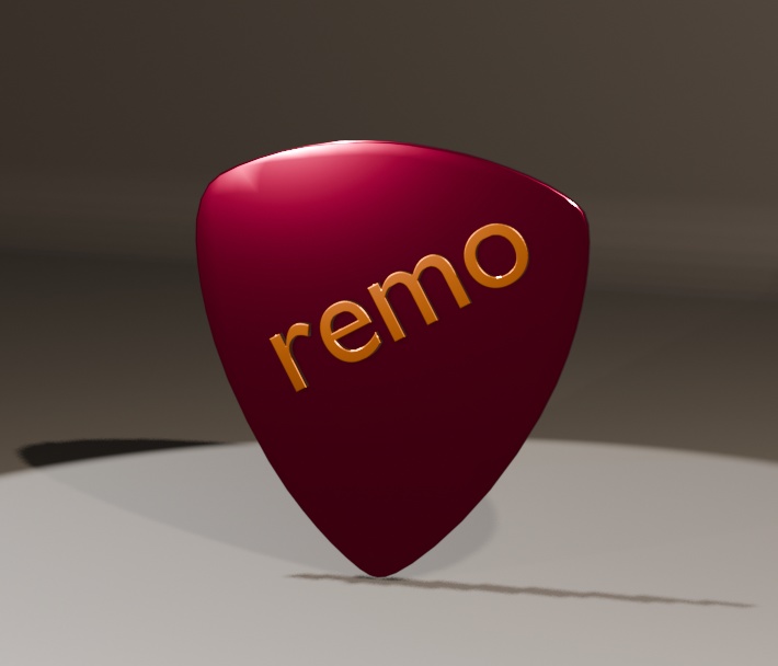 3Dモデル・ギタリストが作ったピック [メタリックレッド]