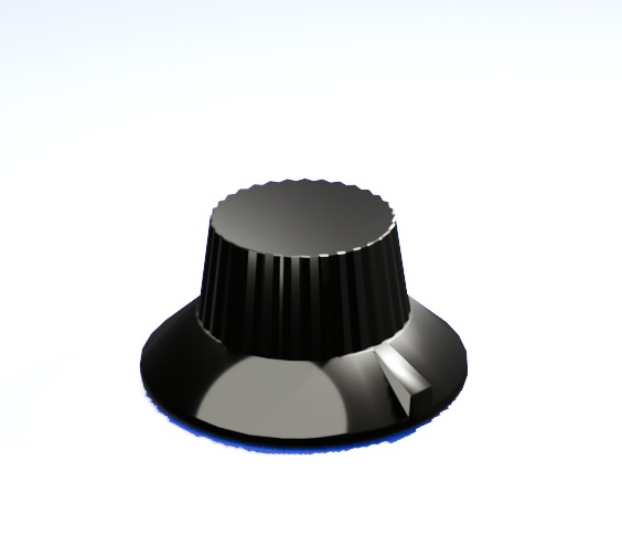 3Dモデル・ギタリストが作ったコントロールノブ [メタリックブラック]