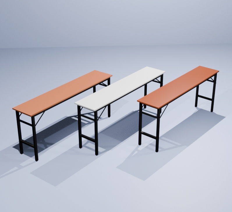 折り畳みテーブル3種(3Dゲームアセット)