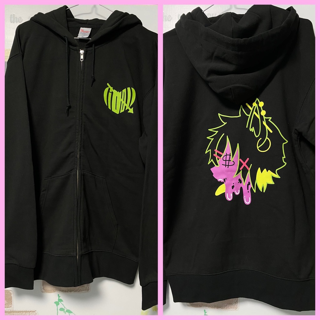 【尖崎にどる】2$ジップパーカー(両面プリント)【オリジナル】