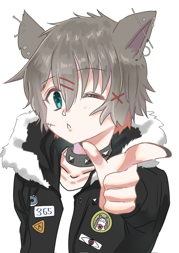 【尖崎にどる】2$ジップパーカー(両面プリント)【オリジナル】