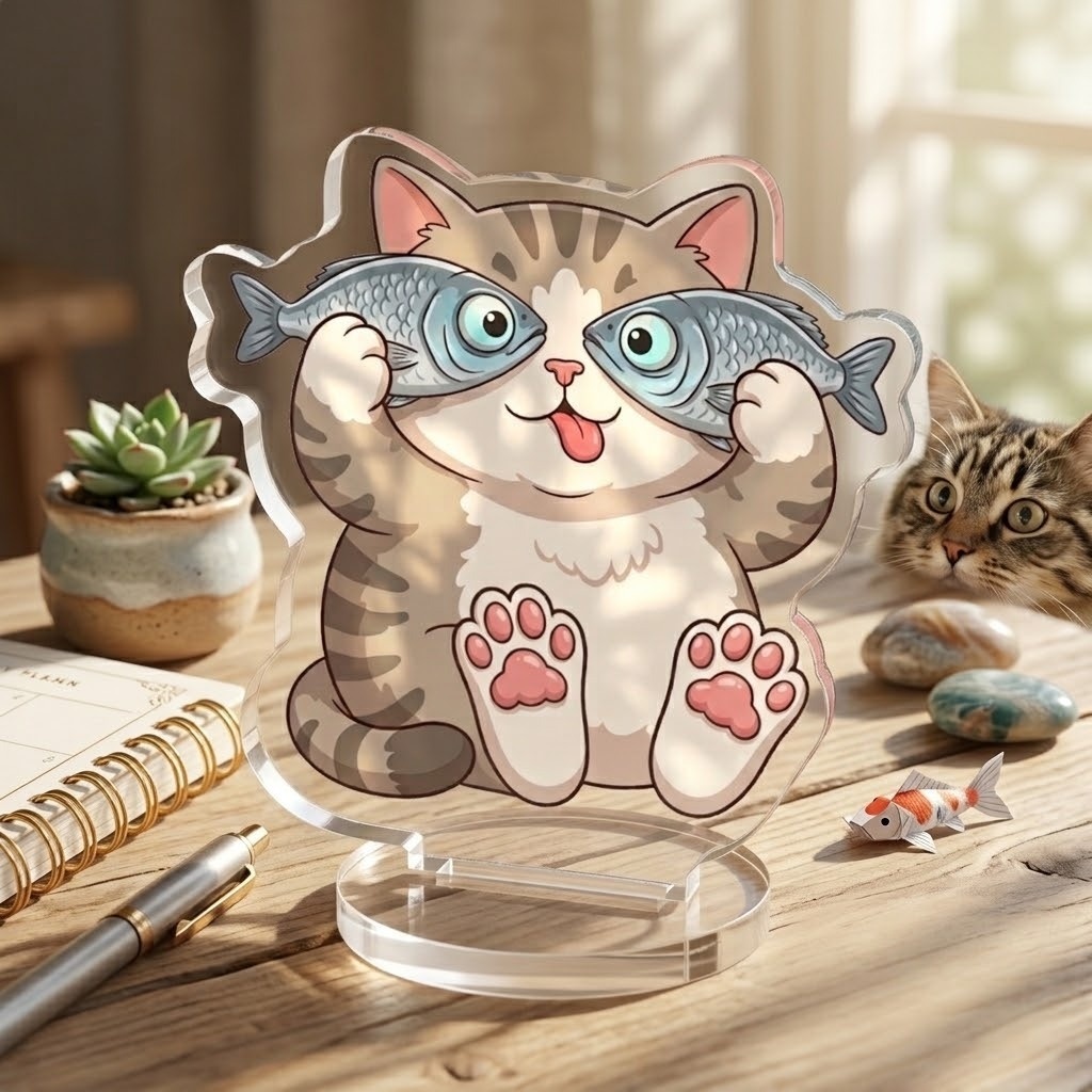 お魚で目を隠した猫ちゃん アクリルスタンド🐱🐟