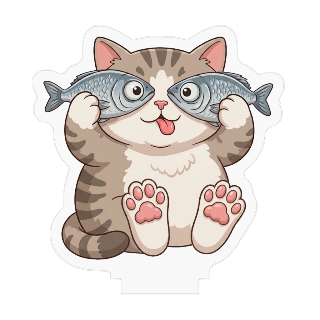 お魚で目を隠した猫ちゃん アクリルスタンド🐱🐟