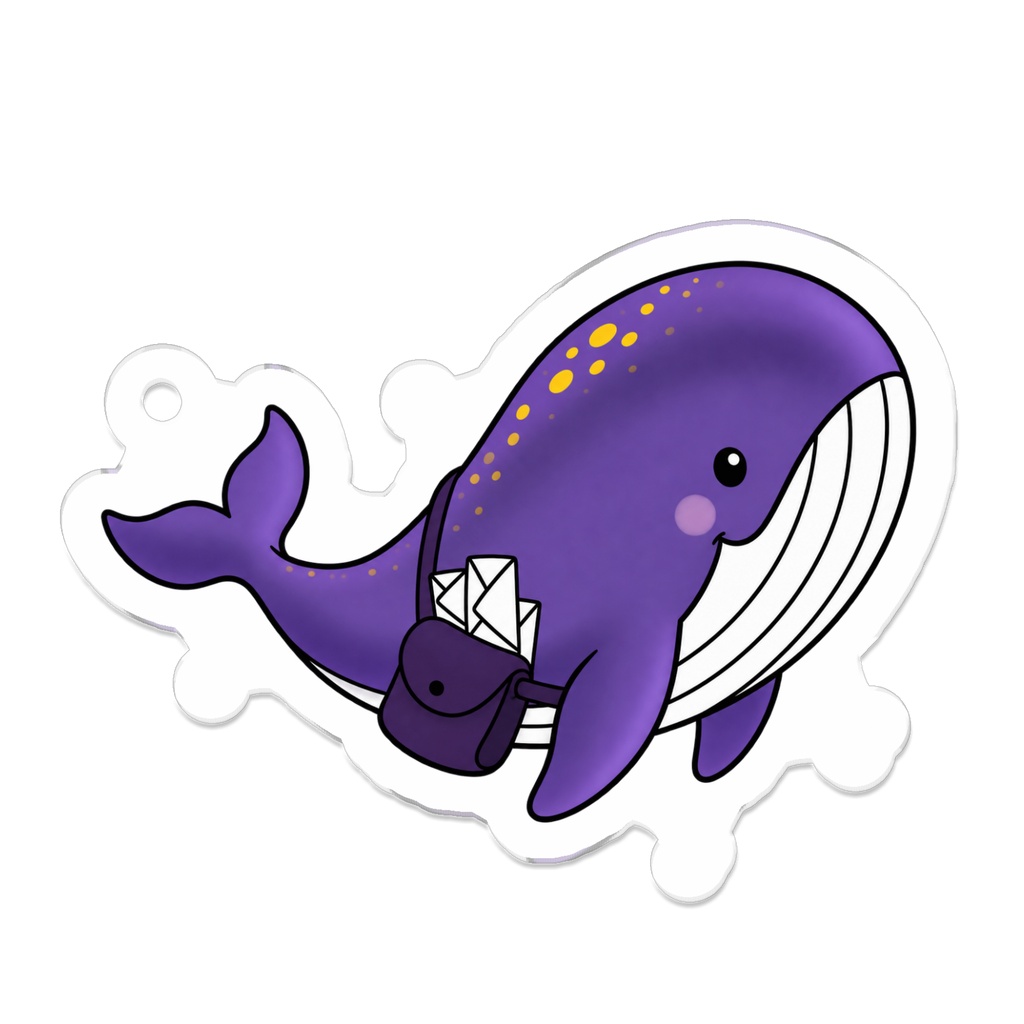 手紙を届ける空飛ぶクジラ アクリルキーホルダー
