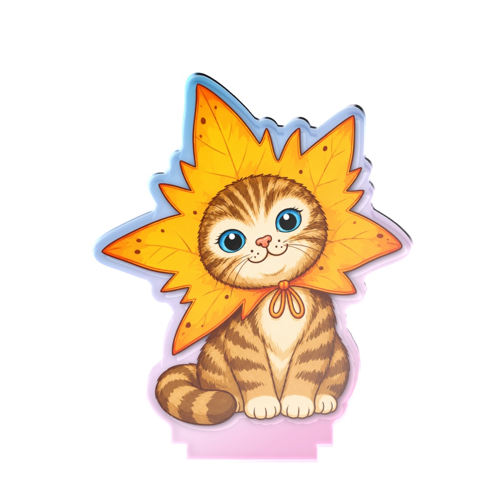 【アクリルスタンド】秋の紅葉もみじ子猫 🍁