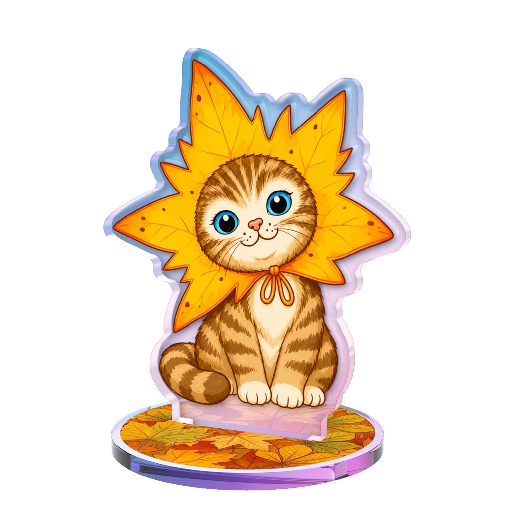 【アクリルスタンド】秋の紅葉もみじ子猫 🍁