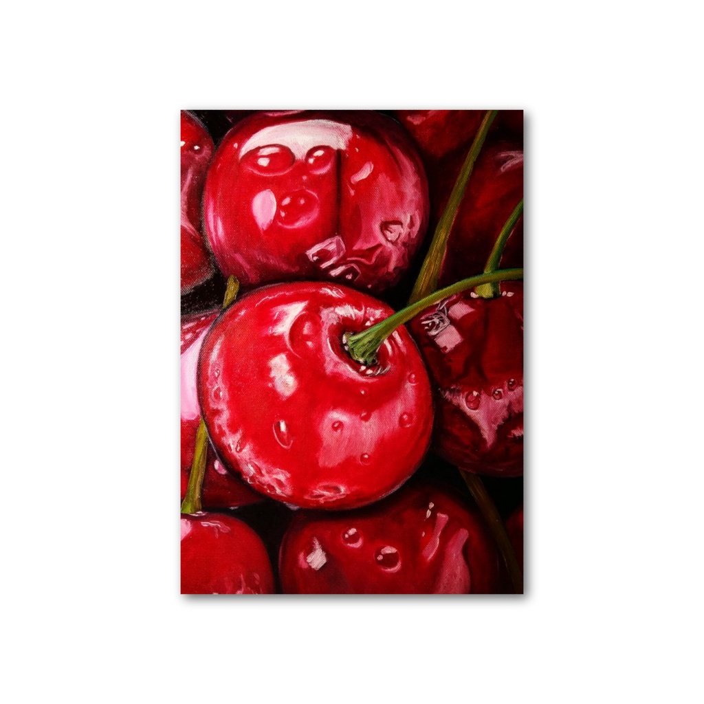 【フォト風カード】みずみずしいさくらんぼ 🍒