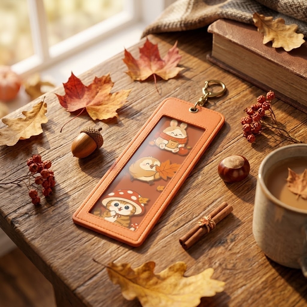 【秋のぬくもり】ほっこり森の仲間たち 4カットフォト風キーホルダー🍁🍂