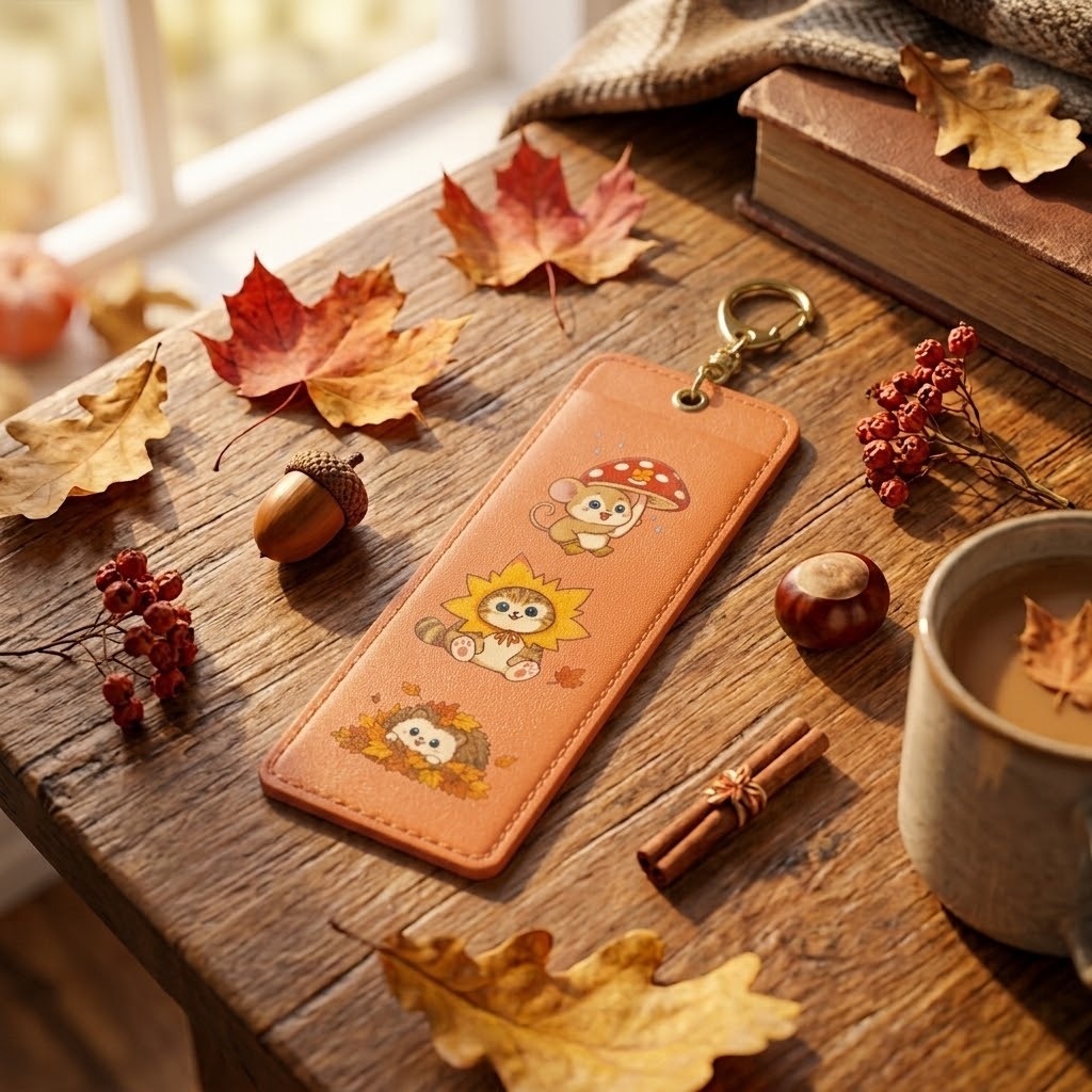 【秋のぬくもり】ほっこり森の仲間たち 4カットフォト風キーホルダー🍁🍂