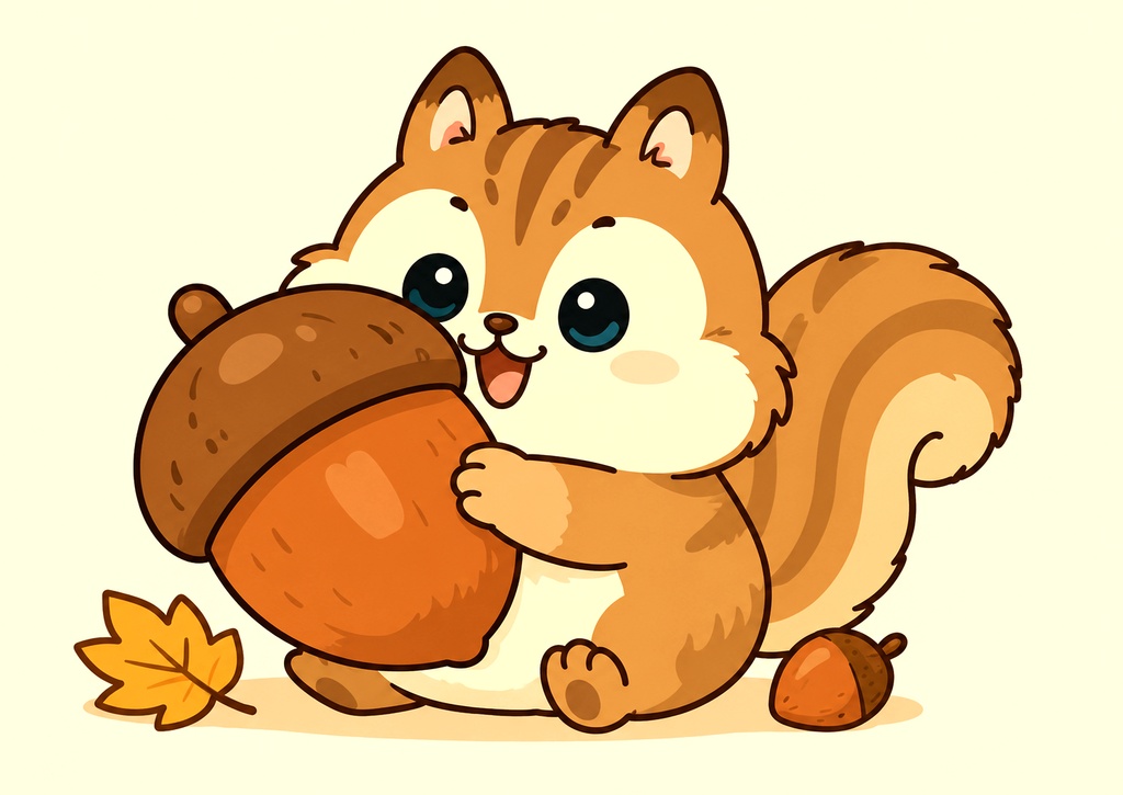 秋のどうぶつ デジタルステッカーセット / Autumn Animals Digital Sticker Set / 15