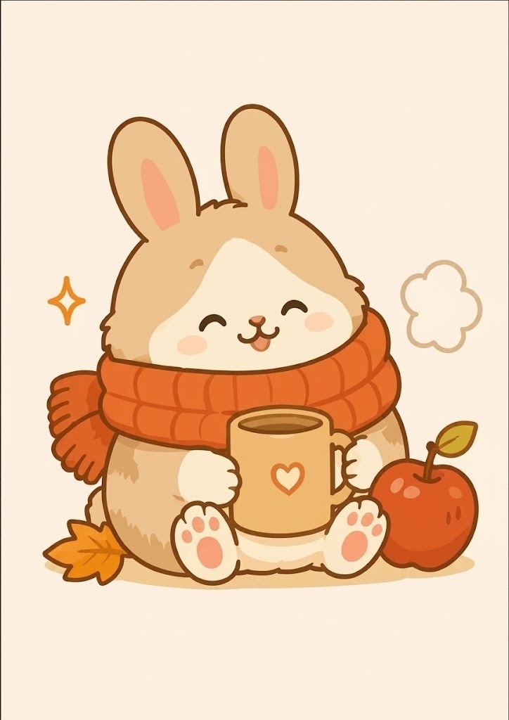 秋のどうぶつ デジタルステッカーセット / Autumn Animals Digital Sticker Set / 15
