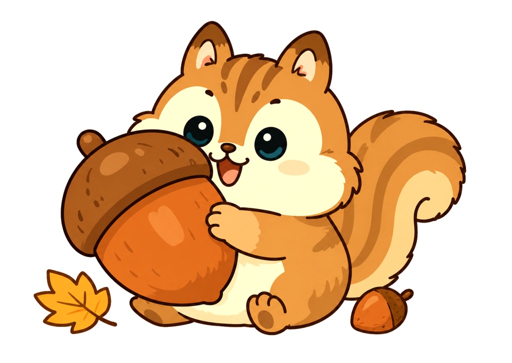 秋のどうぶつ デジタルステッカーセット / Autumn Animals Digital Sticker Set / 15