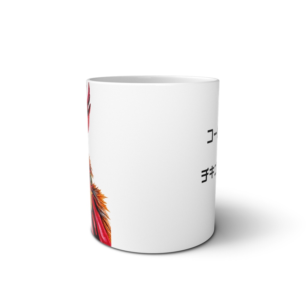 ユーモアたっぷり陶器マグカップ / コーヒーが先!チキン出汁は後!