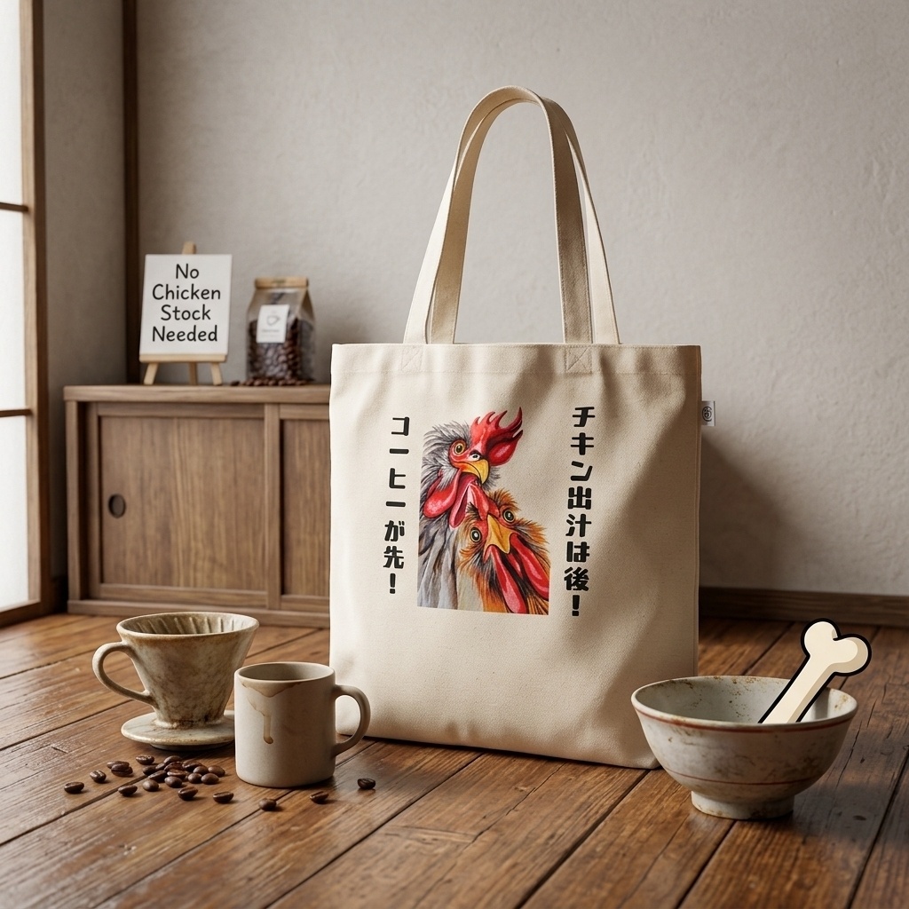 ユーモアたっぷりキャンバス トートバッグ