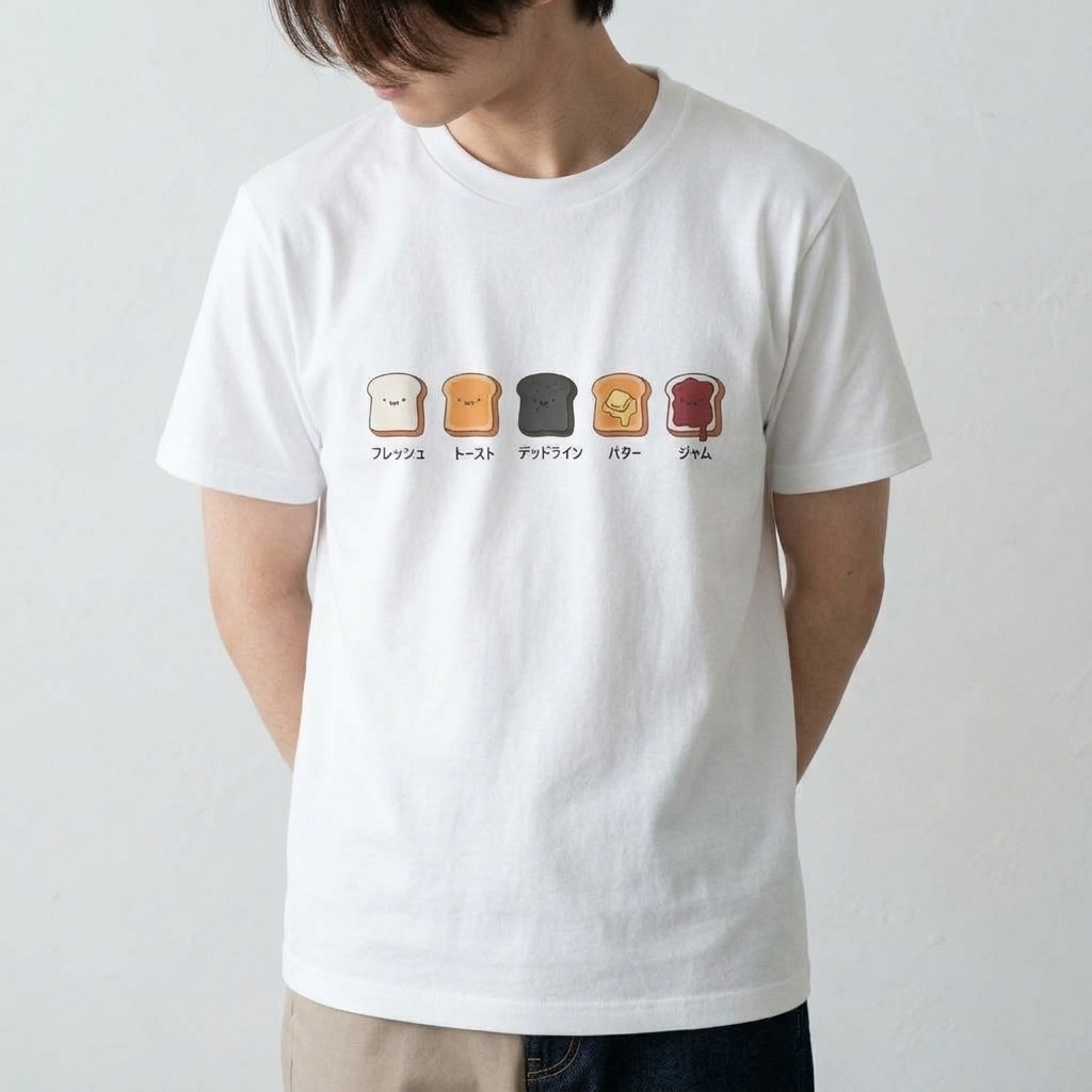 「おもしろトースト」描かれたTシャツ