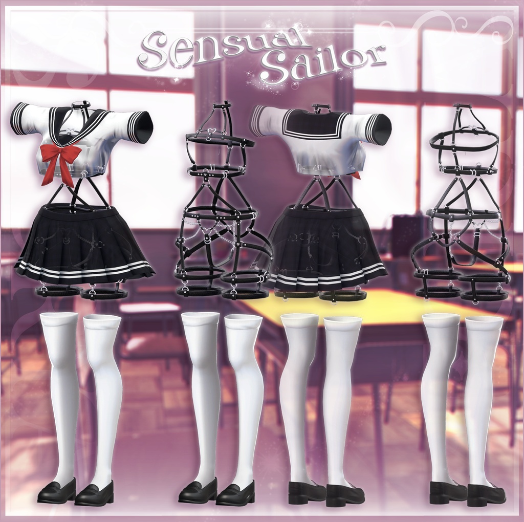 【6アバター/MA対応】Sensual Sailor 【落ちる脱衣ギミック付き♥】