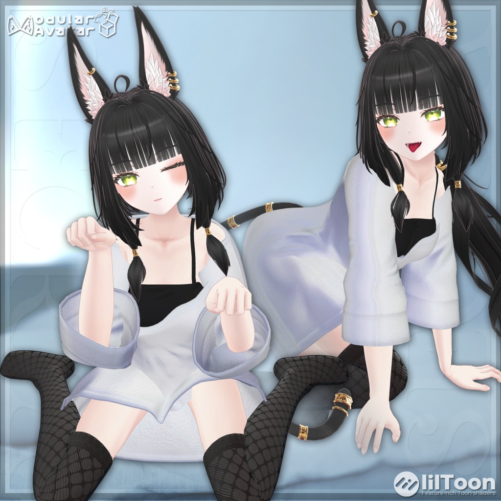 【4アバター対応】 ルーズシャツ 【ずらし/透けギミック付き♥】