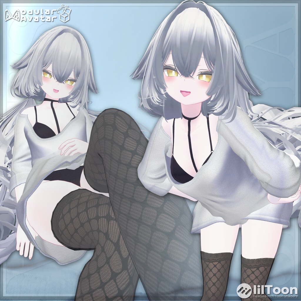 【4アバター対応】 ルーズシャツ 【ずらし/透けギミック付き♥】