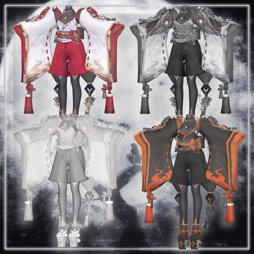 【ルルネ/ルミナ対応】‐和装‐ 黎ノ祈 剥がせる御札ギミック付き♡ 【MA&PB対応】