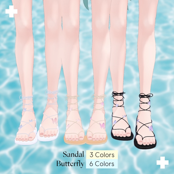 [4アバタ対応]Butterfly Sandal Shoes [Manuka/Shinra森羅/Grus/Hakka薄荷 ...