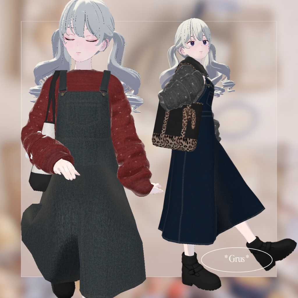 【9アバター対応】Amafuwa Overall Dress🥨