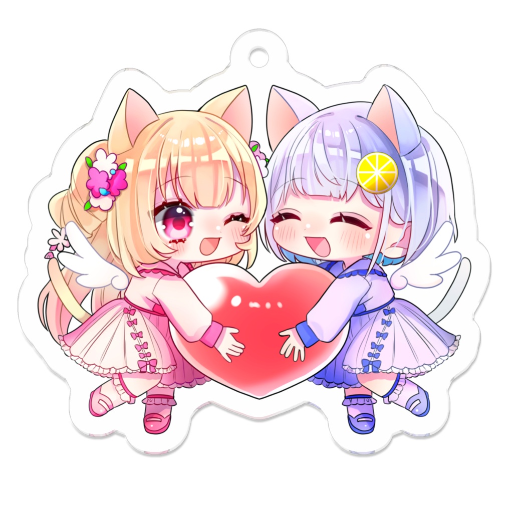 🍋れもひな🌸アクリルキーホルダー50mm【VTuber田中雛花・藍坂れも】