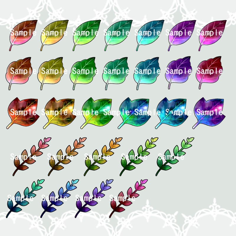 【RPGアイコン素材(葉っぱ・薬)】