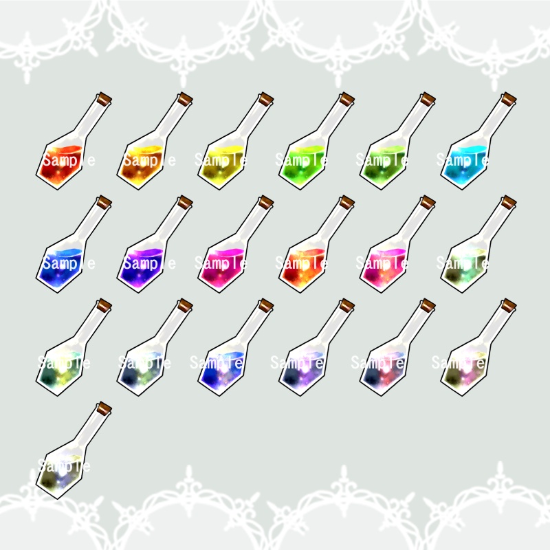 【RPGアイコン素材(葉っぱ・薬)】