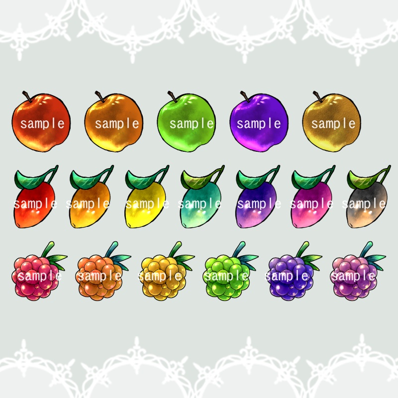 【RPGアイコン素材(花・木の実・果実)】