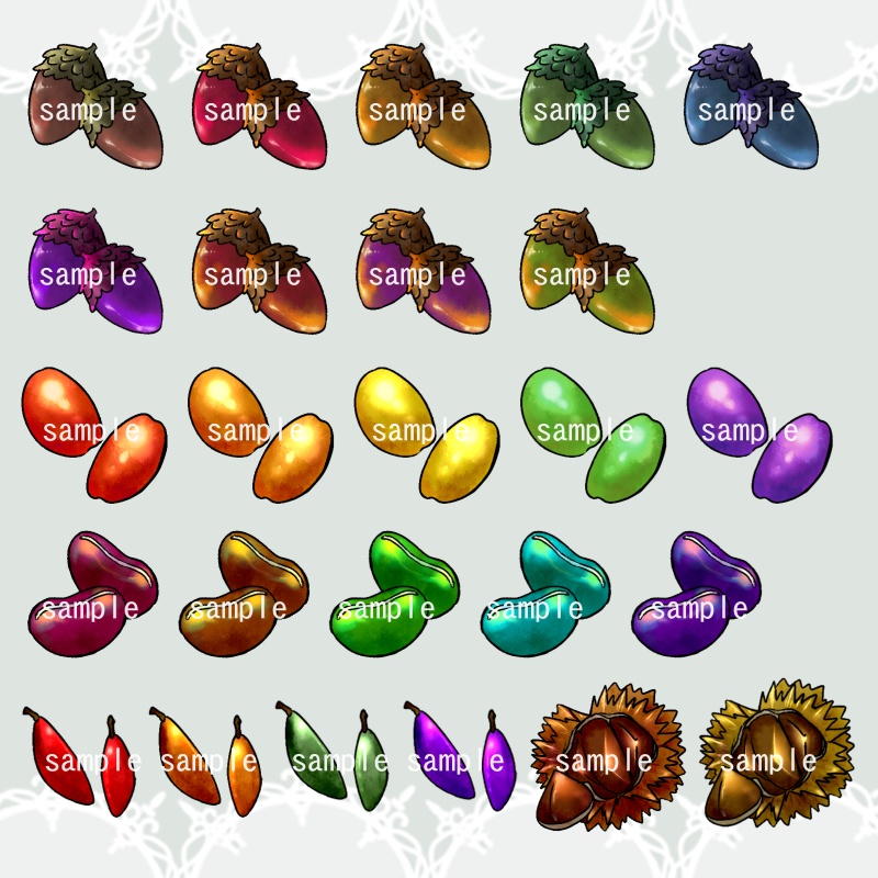 【RPGアイコン素材(花・木の実・果実)】