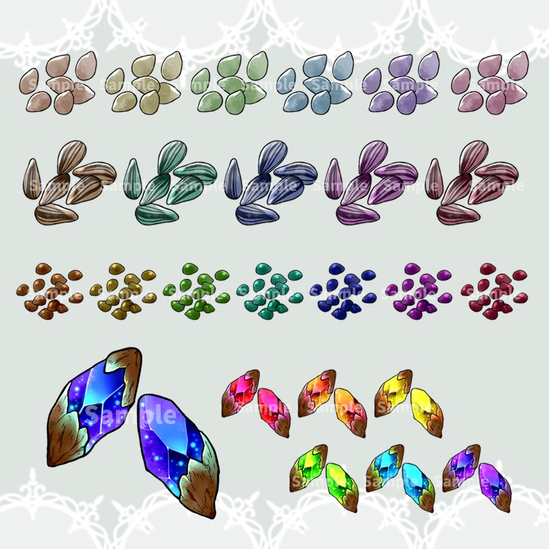 【RPGアイコン素材(木材・種・植物)】