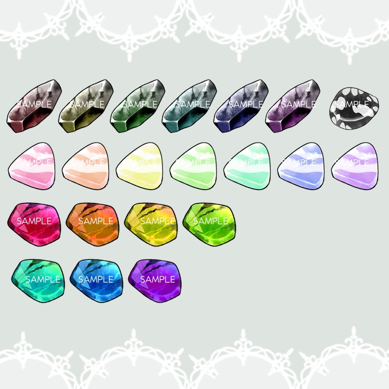 【RPGアイコン素材(鉱石・宝石2)】