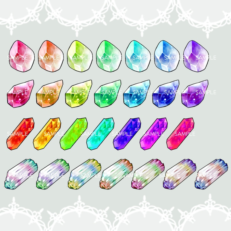 【RPGアイコン素材(鉱石・宝石2)】