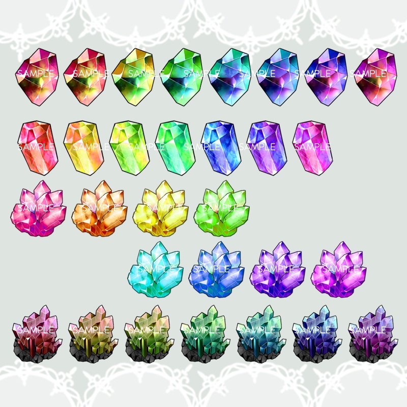 【RPGアイコン素材(鉱石・宝石2)】