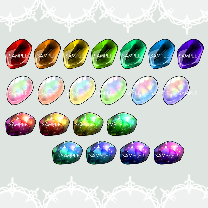 【RPGアイコン素材(鉱石・宝石2)】